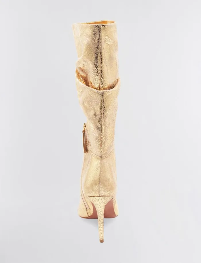 Women BCBG Shoes Toni Tall Boot Gold Crackle Women BCBG Shoes Toni Tall Boot Gold Crackle