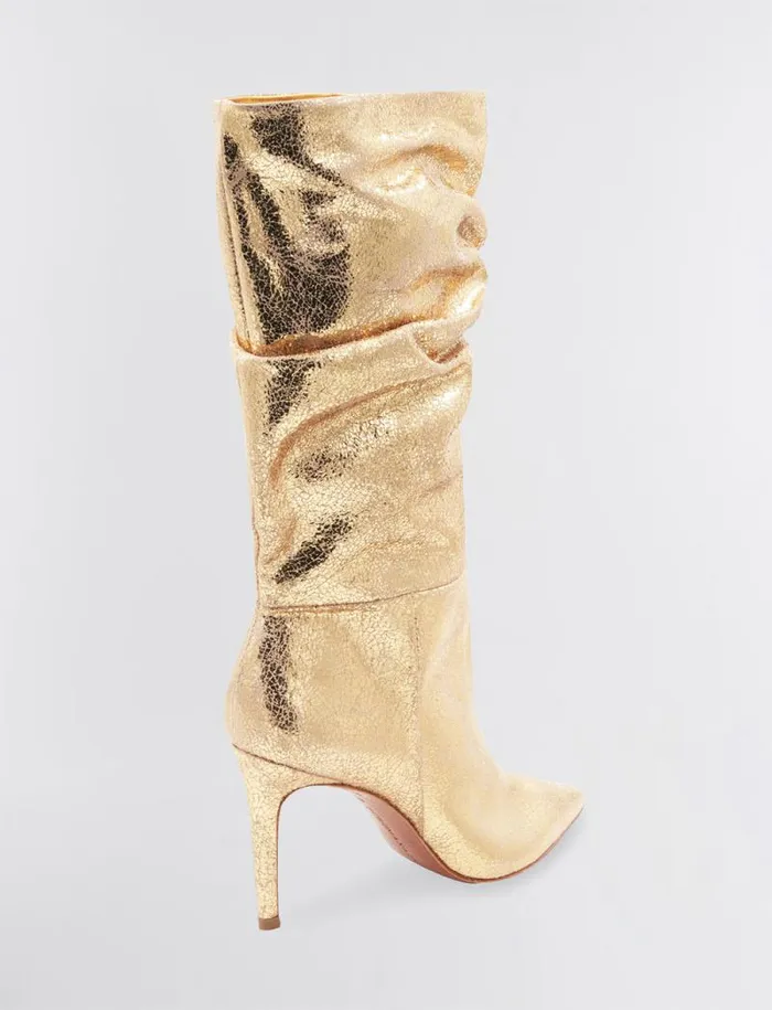 Women BCBG Shoes Toni Tall Boot Gold Crackle Women BCBG Shoes Toni Tall Boot Gold Crackle