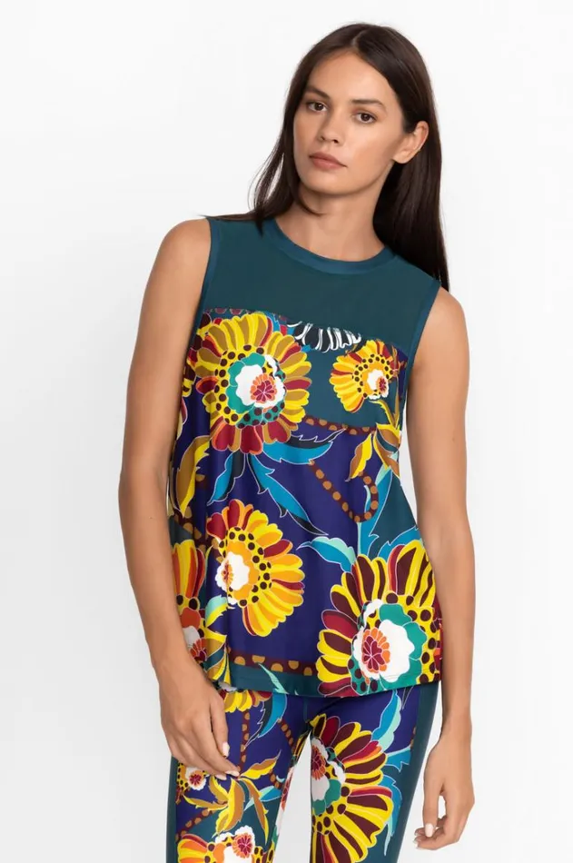 Women Bee Active High Low Mesh Contrast Tank Kimbra Johnny Was Tops Women Bee Active High Low Mesh Contrast Tank Kimbra Johnny Was Tops