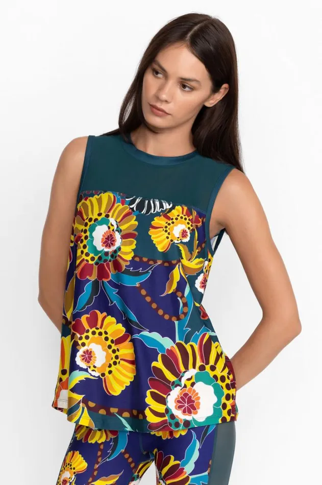 Women Bee Active High Low Mesh Contrast Tank Kimbra Johnny Was Tops Women Bee Active High Low Mesh Contrast Tank Kimbra Johnny Was Tops