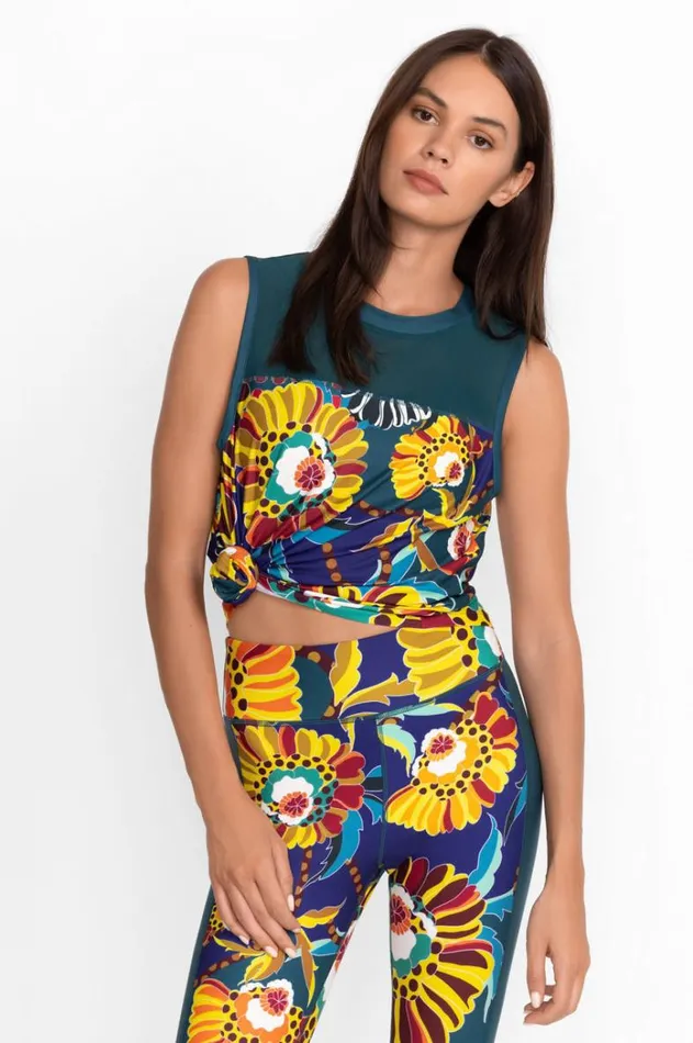 Women Bee Active High Low Mesh Contrast Tank Kimbra Johnny Was Tops Women Bee Active High Low Mesh Contrast Tank Kimbra Johnny Was Tops