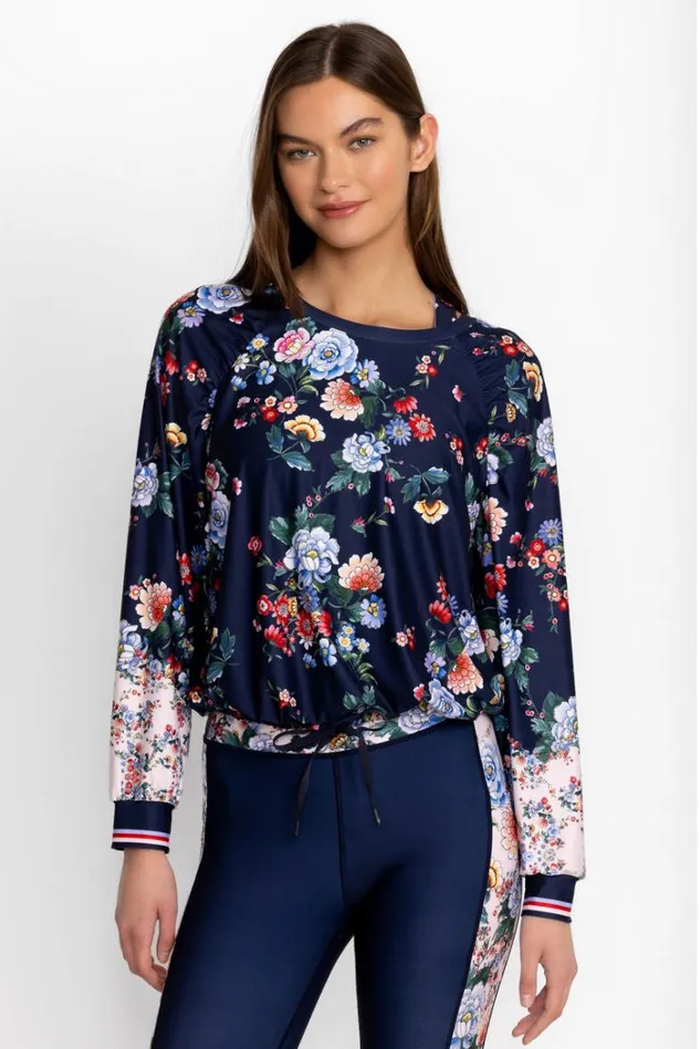 Women Bee Active Ruched Raglan Sleeve Pullover Elsa Johnny Was Active
