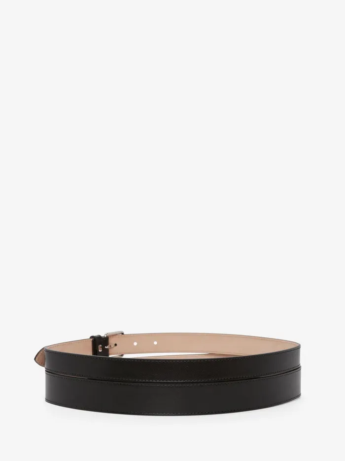 Women Belts Alexander McQueen Thin Double Belt Black