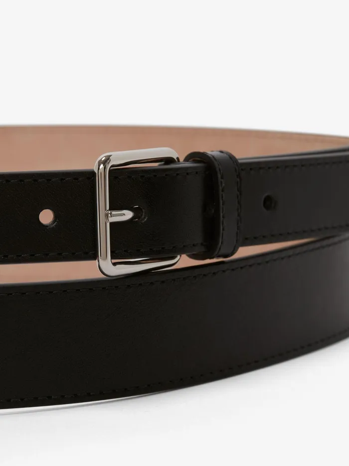 Women Belts Alexander McQueen Thin Double Belt Black