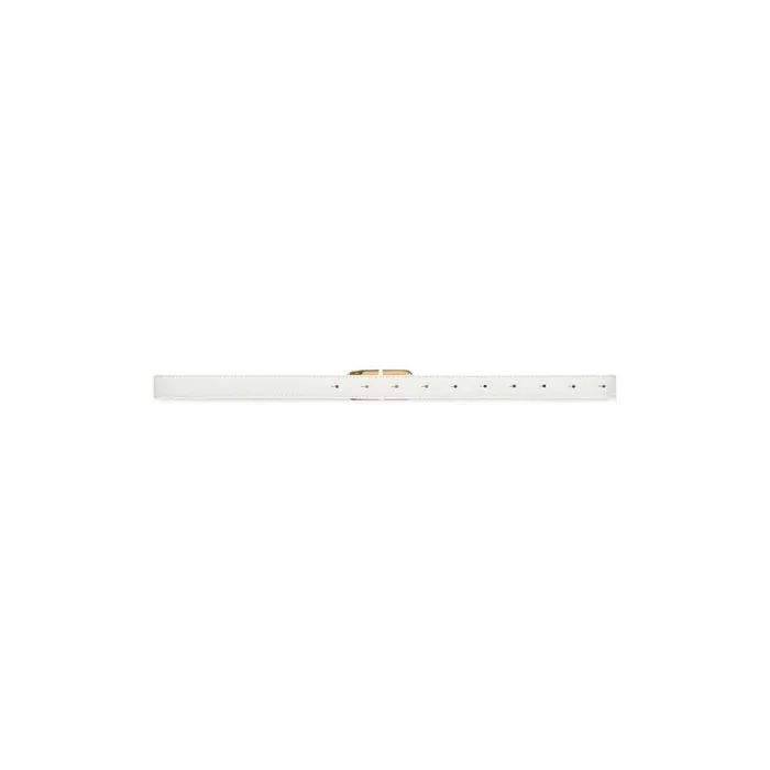 Women Belts Balenciaga Bb Hourglass Thin Belt Crocodile Embossed In White