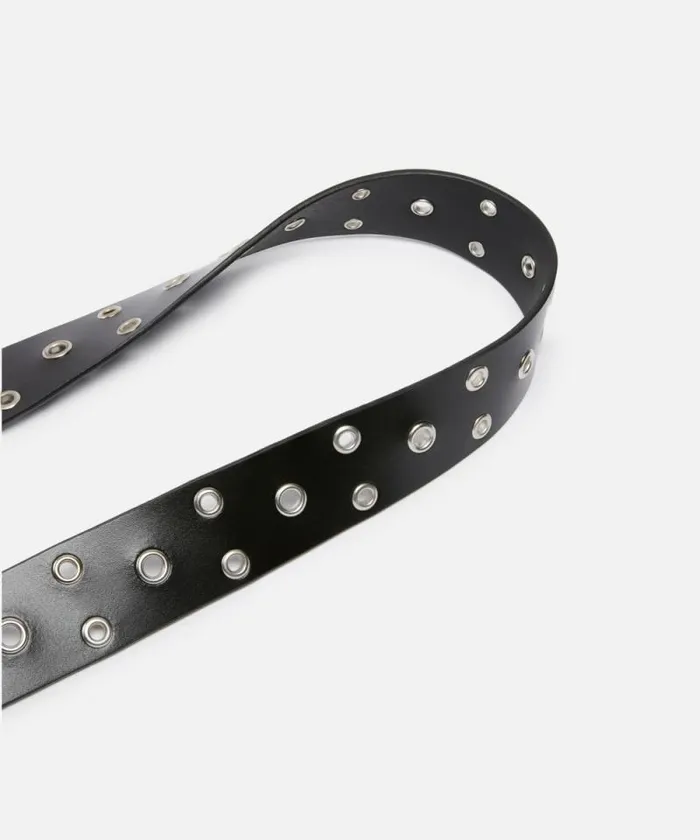Women Belts Pinko Leather Belt With Eyelets 4cm Limo Blackshiny Nickel Women Belts Pinko Leather Belt With Eyelets 4cm Limo Blackshiny Nickel