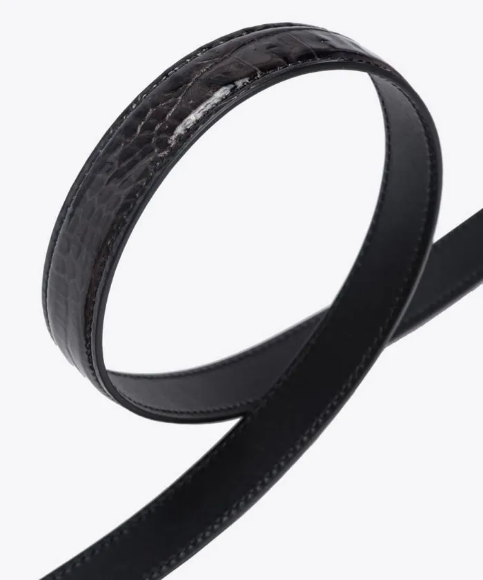 Women Belts Pinko PINKO Galleria Thin 2cm Crocprint Belt With Love Birds Buckle Blacklight Gold Women Belts Pinko PINKO Galleria Thin 2cm Crocprint Belt With Love Birds Buckle Blacklight Gold