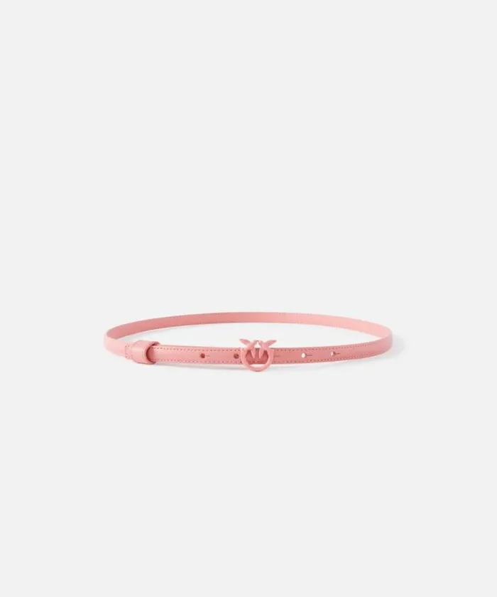 Women Belts Pinko Superthin Colourblock Love Birds Belt 1cm Peach Flowercolourblock
