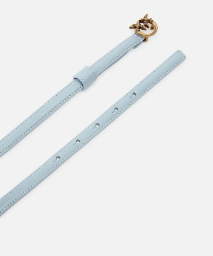 Women Belts Pinko Thin Belt With Love Birds Buckle 1cm Lightblueantique Gold Women Belts Pinko Thin Belt With Love Birds Buckle 1cm Lightblueantique Gold