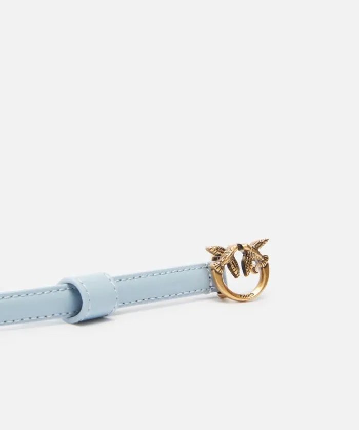 Women Belts Pinko Thin Belt With Love Birds Buckle 1cm Lightblueantique Gold Women Belts Pinko Thin Belt With Love Birds Buckle 1cm Lightblueantique Gold