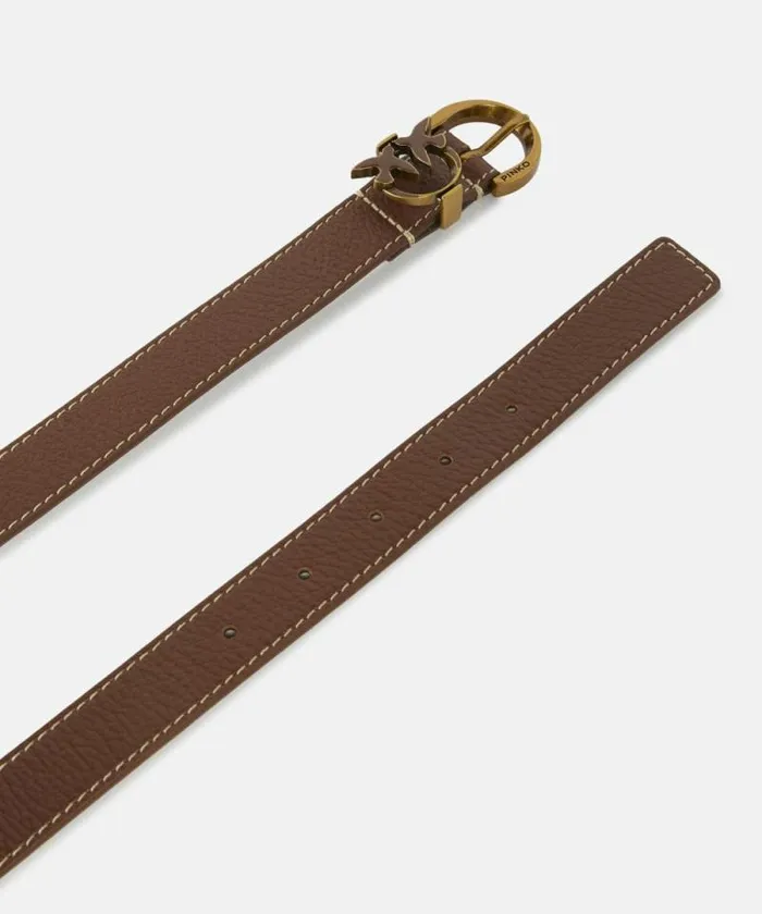 Women Belts Pinko Tumbled Leather Belt With Love Birds Detail 25 Cm Tanantiquegold Women Belts Pinko Tumbled Leather Belt With Love Birds Detail 25 Cm Tanantiquegold