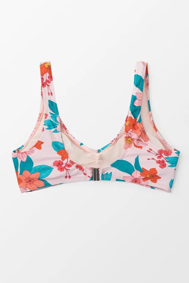Women Bikini Tops Cupshe Emerie Floral Twist Bikini Top Multicolor