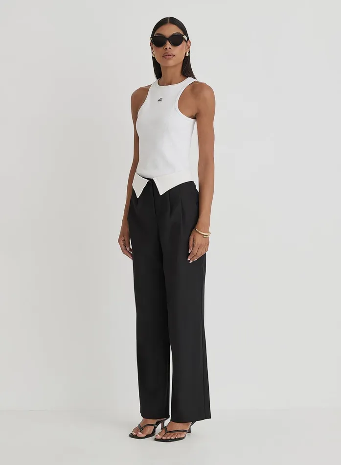 Women Black Exposed Waistband Trouser 8211 Nadia 4th and Reckless Pants