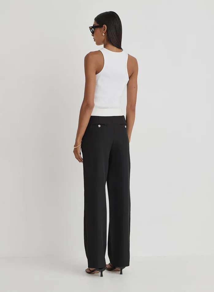 Women Black Exposed Waistband Trouser 8211 Nadia 4th and Reckless Pants