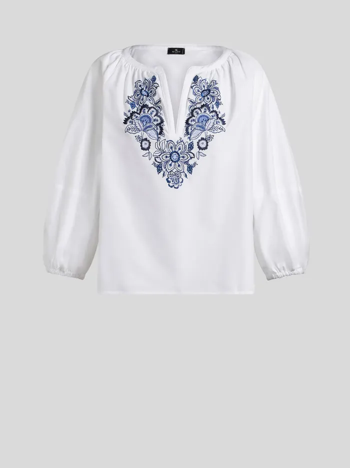 Women Blouse With Embroidery Etro Shirts And Blouses