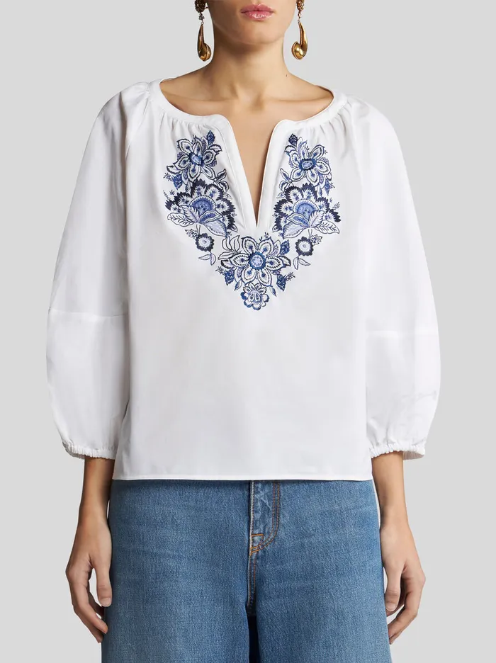 Women Blouse With Embroidery Etro Shirts And Blouses