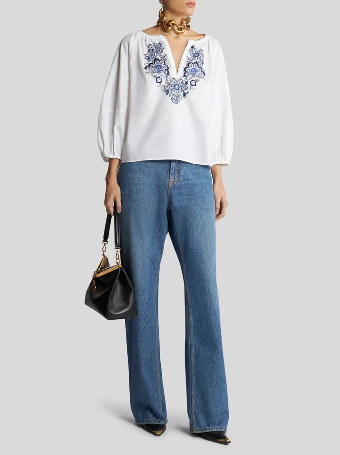 Women Blouse With Embroidery Etro Shirts And Blouses