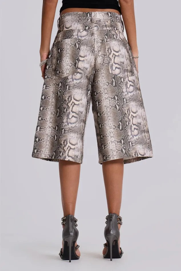 Women Boa Snake Print Colossus Jorts Jaded London Jeans