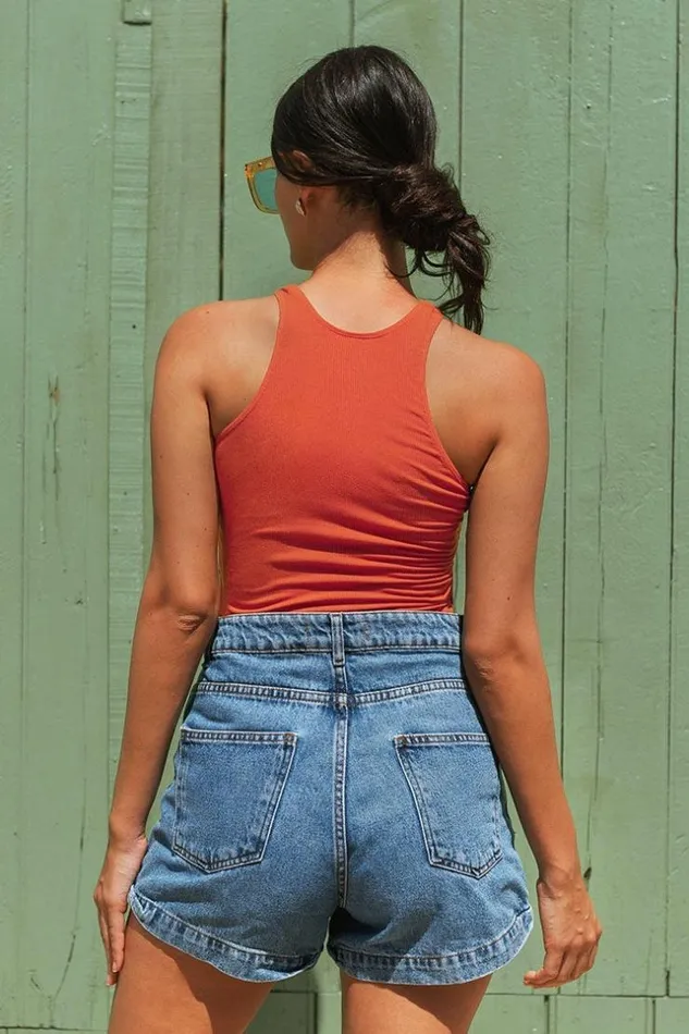Women Bodysuits Cupshe Carina Rib Twist Front Bodysuit Red