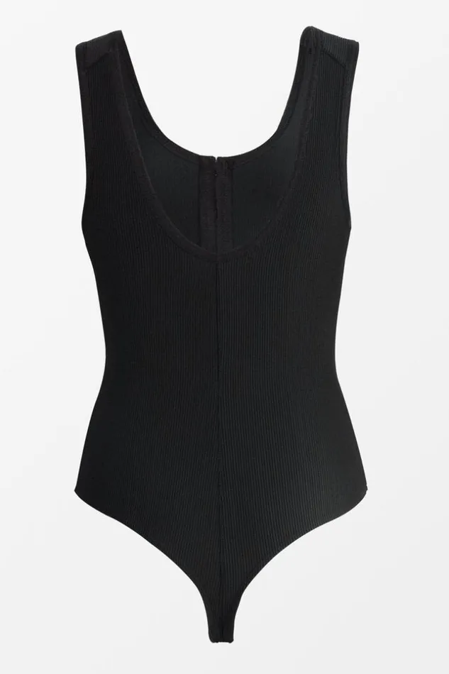 Women Bodysuits Cupshe Micah Zip Tank Bodysuit Black