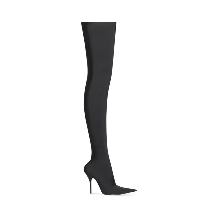 Women Boots and Ankle Boots Balenciaga Knife 110mm Overtheknee Boot In Black