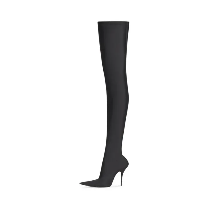 Women Boots and Ankle Boots Balenciaga Knife 110mm Overtheknee Boot In Black