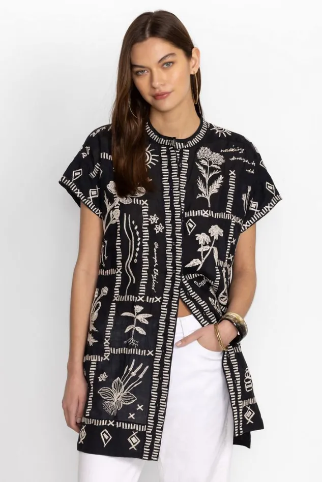 Women BOTANIQUE DOLMAN SWING TUNIC Black Johnny Was Tops