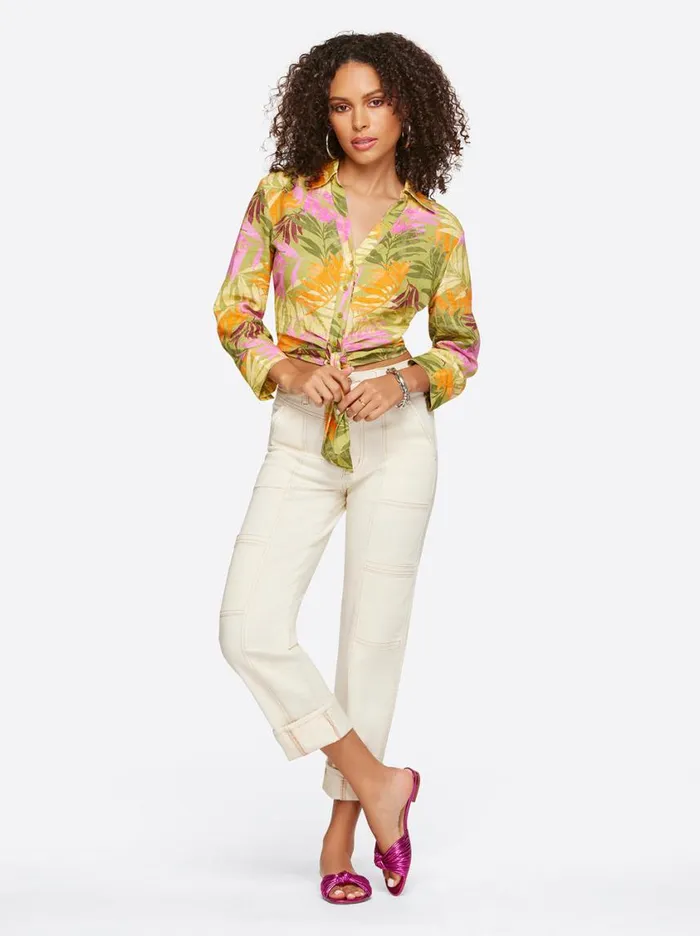 Women Bottoms Jessica Simpson Straight Cargo Ankle In Ecru