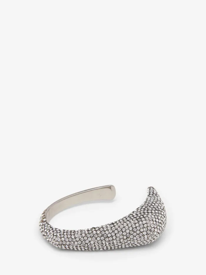 Women Bracelets Alexander McQueen Jewelled Claw Cuff Antique Silver