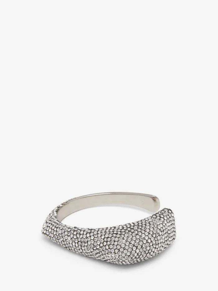 Women Bracelets Alexander McQueen Jewelled Claw Cuff Antique Silver