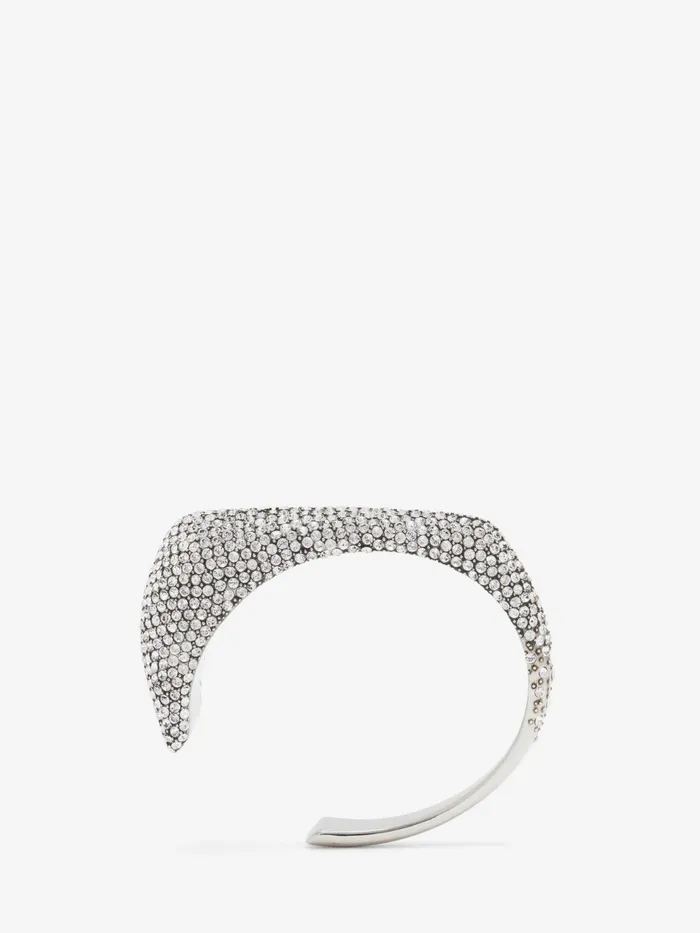 Women Bracelets Alexander McQueen Jewelled Claw Cuff Antique Silver