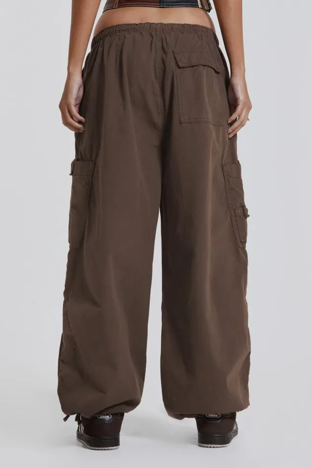 Women Brown Parachute Cargo Pants Jaded London Trousers and Pants