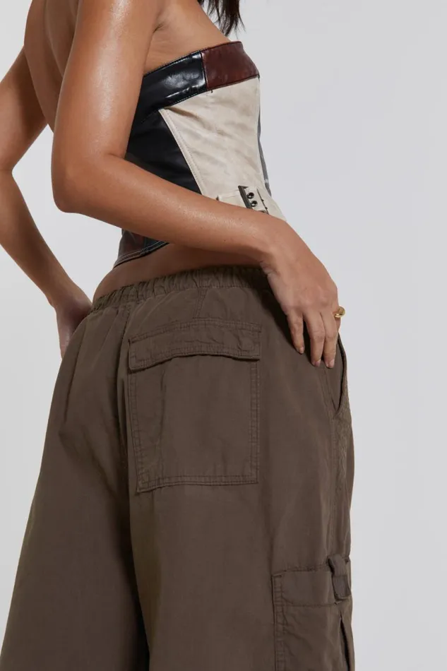 Women Brown Parachute Cargo Pants Jaded London Trousers and Pants
