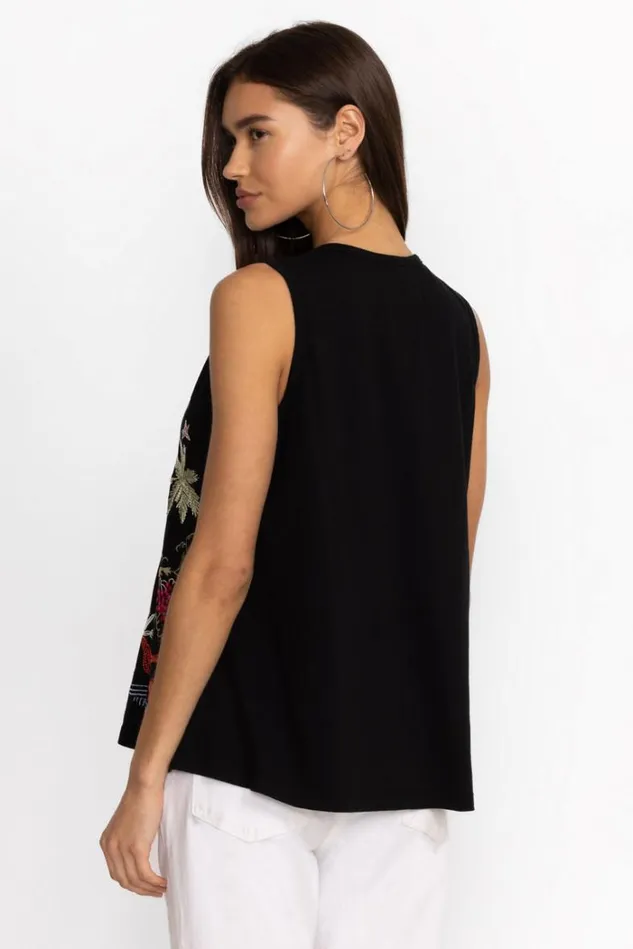 Women CALIFORNIA KNIT TANK Black Johnny Was Tops Women CALIFORNIA KNIT TANK Black Johnny Was Tops