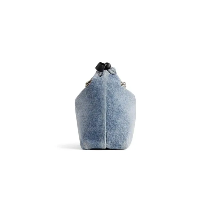 Women Chain Bags Balenciaga Crush Small Tote Bag Denim In Blue