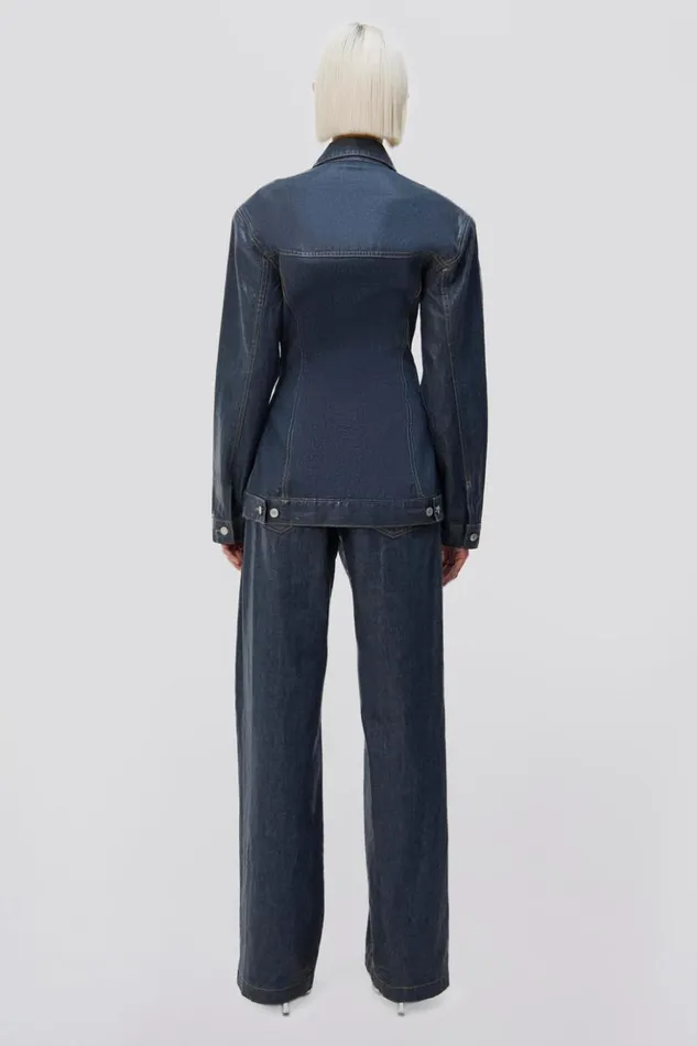 Women Chantal Jacket Coated Indigo Jonathan Simkhai Denim
