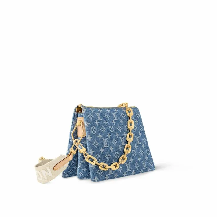 Women Coussin Bag Louis Vuitton Louis Vuitton M24564 Coussin PM Denim Blue 8211 Louis Vuitton Handbag Store
