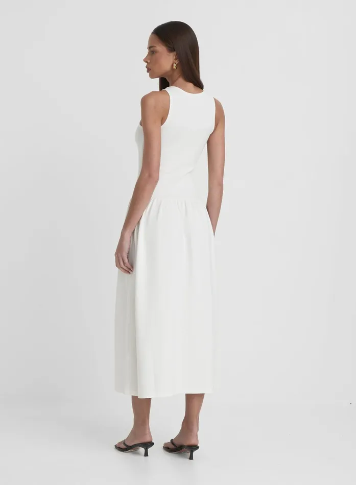 Women Cream Jersey Drop Waist Dress Shannon 4th and Reckless Dresses