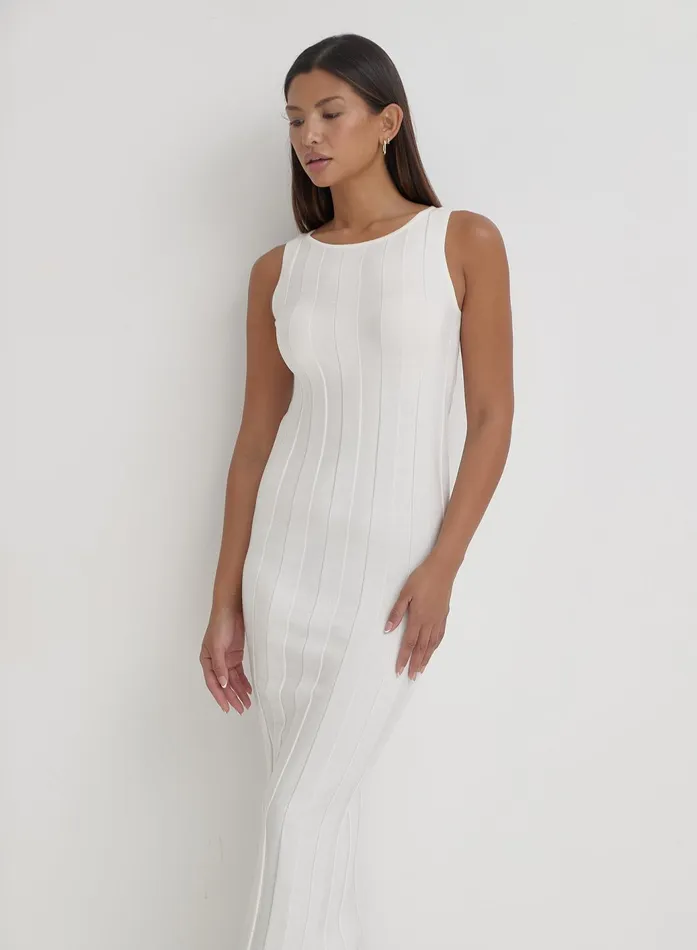 Women Cream Knitted Sleeveless Maxi Dress Sammie 4th and Reckless Knitwear Women Cream Knitted Sleeveless Maxi Dress Sammie 4th and Reckless Knitwear