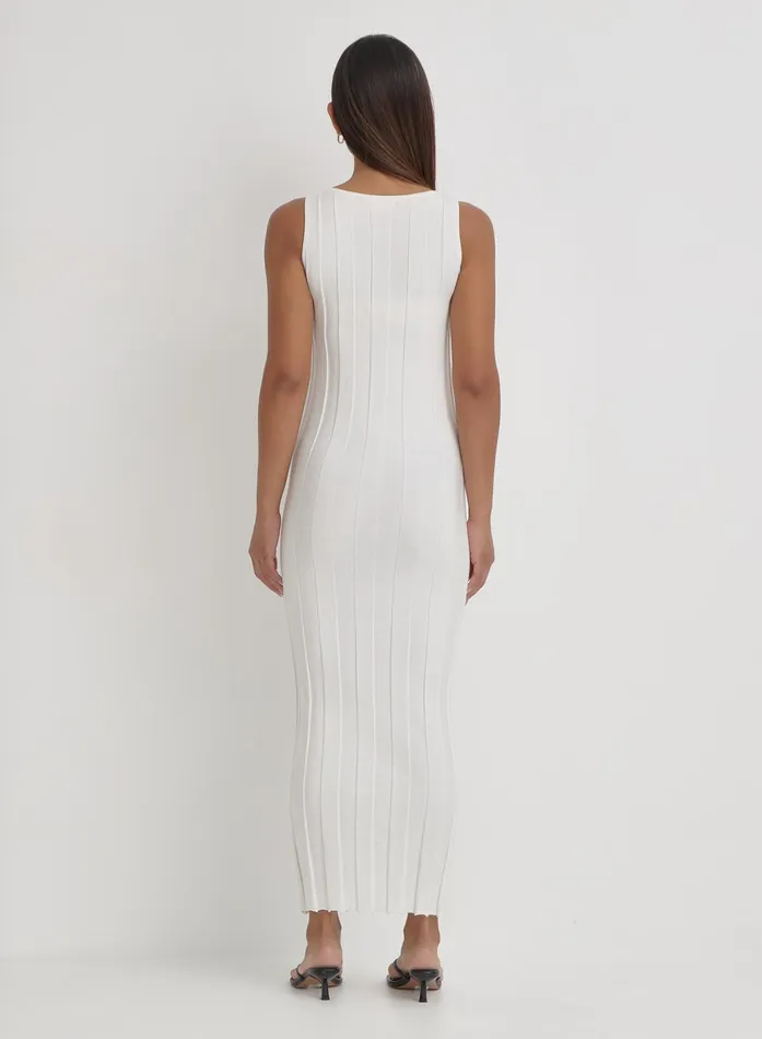 Women Cream Knitted Sleeveless Maxi Dress Sammie 4th and Reckless Knitwear Women Cream Knitted Sleeveless Maxi Dress Sammie 4th and Reckless Knitwear