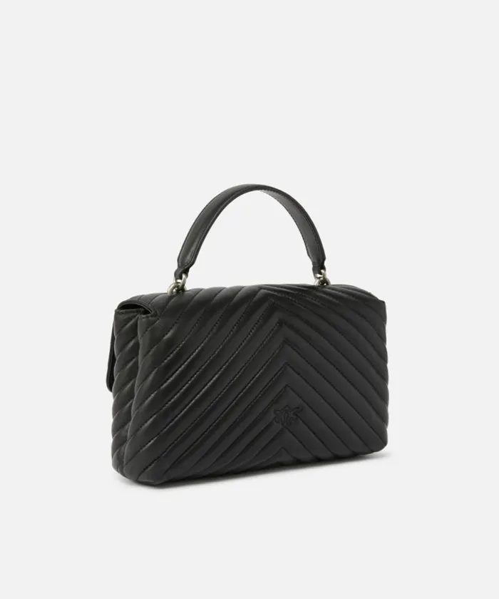 Women Crossbody Bags Pinko Classic Lady Love Bag Puff Chevron Blackold Silver Women Crossbody Bags Pinko Classic Lady Love Bag Puff Chevron Blackold Silver