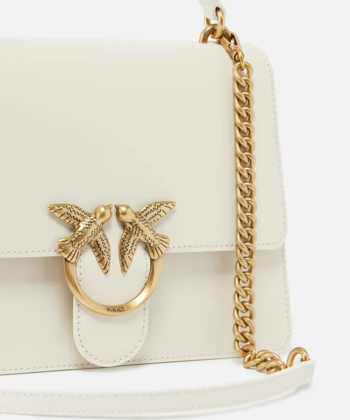 Women Crossbody Bags Pinko Classic Love Bag One Top Handle Light Simply Whitewhiteantique Gold Women Crossbody Bags Pinko Classic Love Bag One Top Handle Light Simply Whitewhiteantique Gold