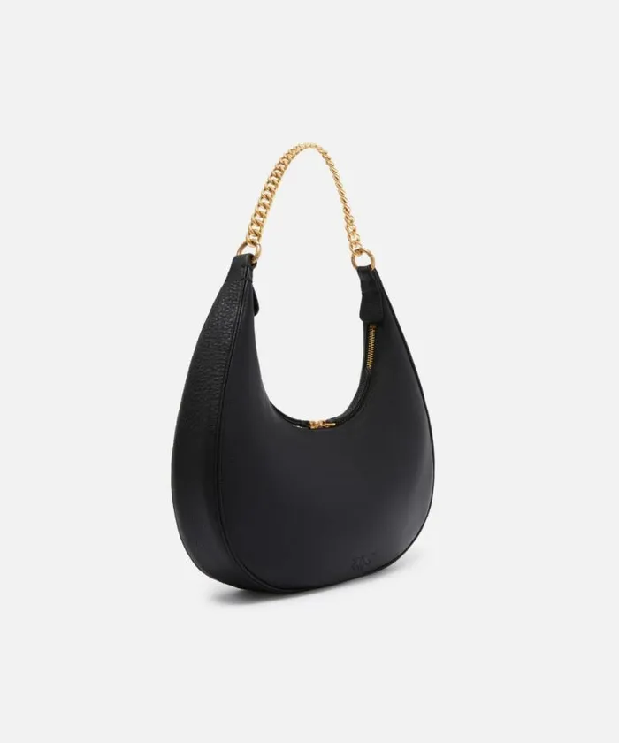 Women Crossbody Bags Pinko Large Tumbled Leather Shoulder Bag With Chain Blackantique Gold Women Crossbody Bags Pinko Large Tumbled Leather Shoulder Bag With Chain Blackantique Gold