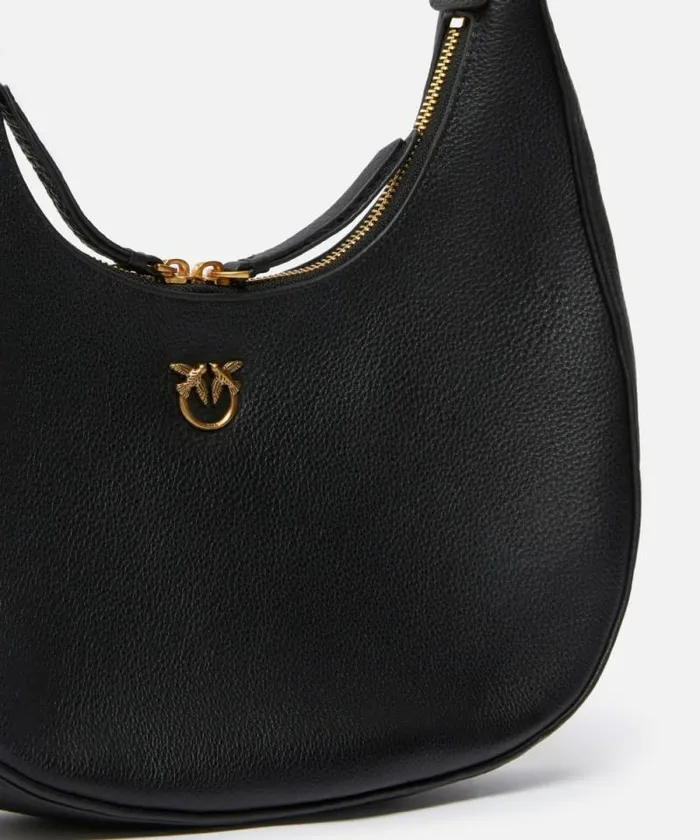 Women Crossbody Bags Pinko Large Tumbled Leather Shoulder Bag With Chain Blackantique Gold Women Crossbody Bags Pinko Large Tumbled Leather Shoulder Bag With Chain Blackantique Gold