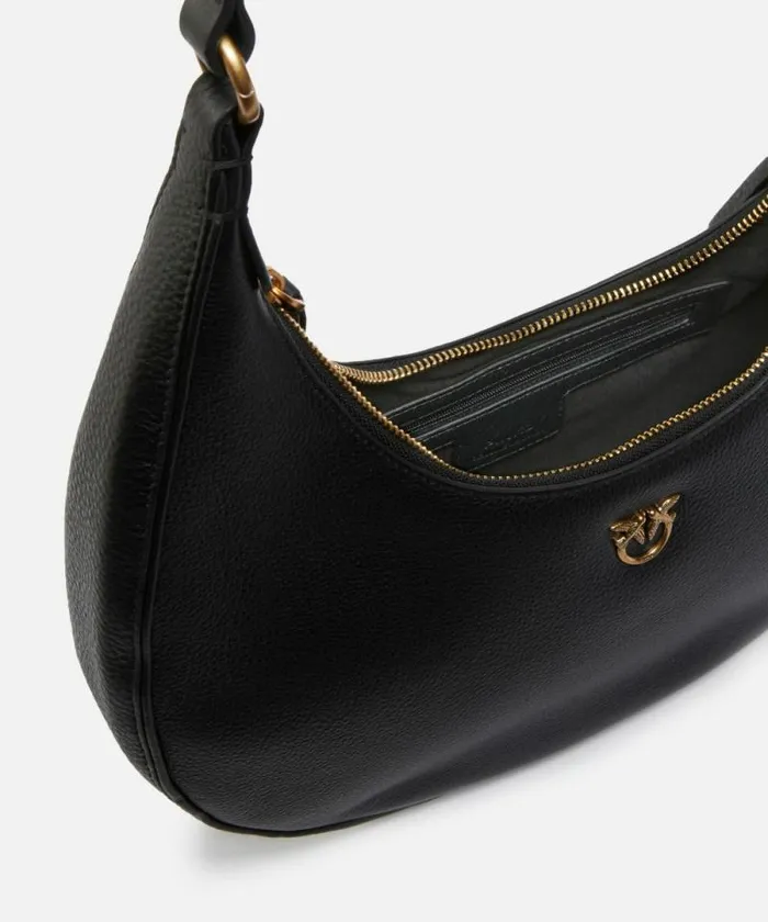 Women Crossbody Bags Pinko Large Tumbled Leather Shoulder Bag With Chain Blackantique Gold Women Crossbody Bags Pinko Large Tumbled Leather Shoulder Bag With Chain Blackantique Gold