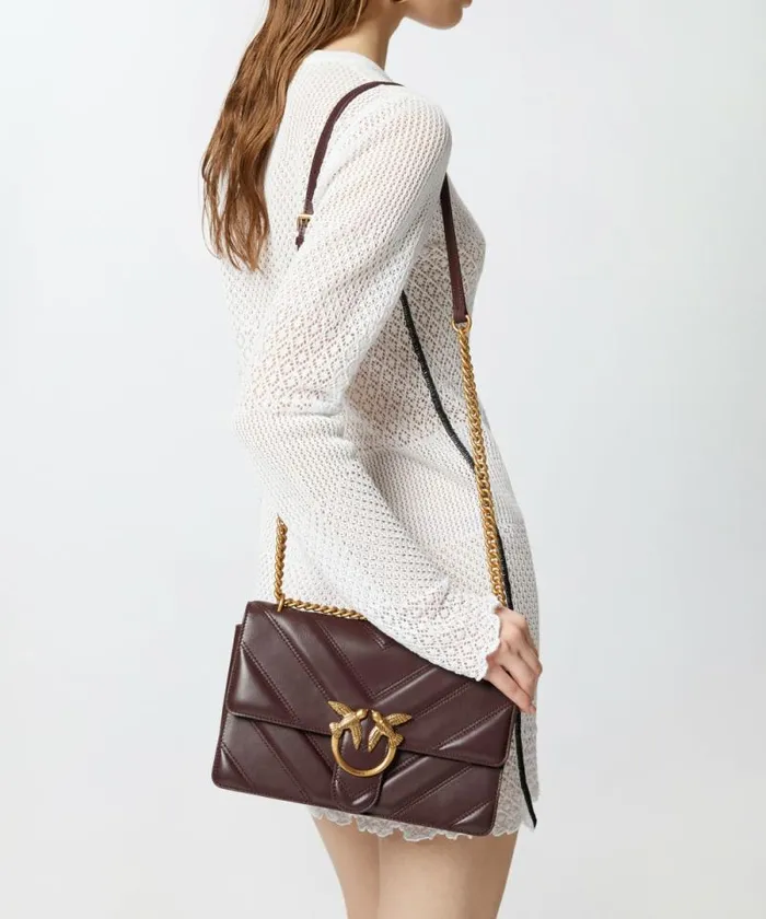 Women Crossbody Bags Pinko Love Bag Quilted Crossbody Bag With Chevron Motif And Logo Catawba Grapeantiquegold Women Crossbody Bags Pinko Love Bag Quilted Crossbody Bag With Chevron Motif And Logo Catawba Grapeantiquegold