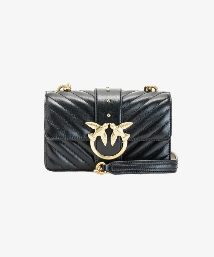 Women Crossbody Bags Pinko MiniLove Bag Icon V Quilt Limo Black