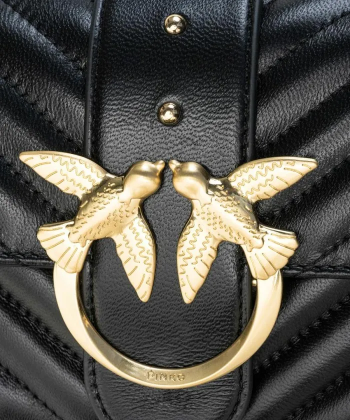 Women Crossbody Bags Pinko MiniLove Bag Icon V Quilt Limo Black Women Crossbody Bags Pinko MiniLove Bag Icon V Quilt Limo Black