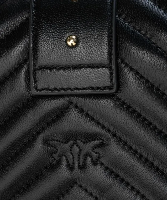 Women Crossbody Bags Pinko MiniLove Bag Icon V Quilt Limo Black Women Crossbody Bags Pinko MiniLove Bag Icon V Quilt Limo Black