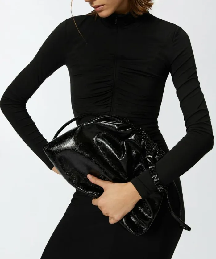 Women Crossbody Bags Pinko Naplak Leather Shoulder Bag With Chain Strap Limo Black Block Colour Women Crossbody Bags Pinko Naplak Leather Shoulder Bag With Chain Strap Limo Black Block Colour